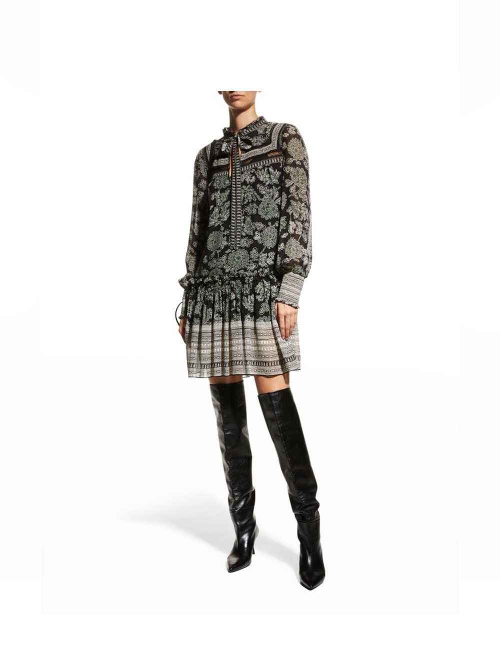 Veronica Beard Nadila Printed Silk Dress